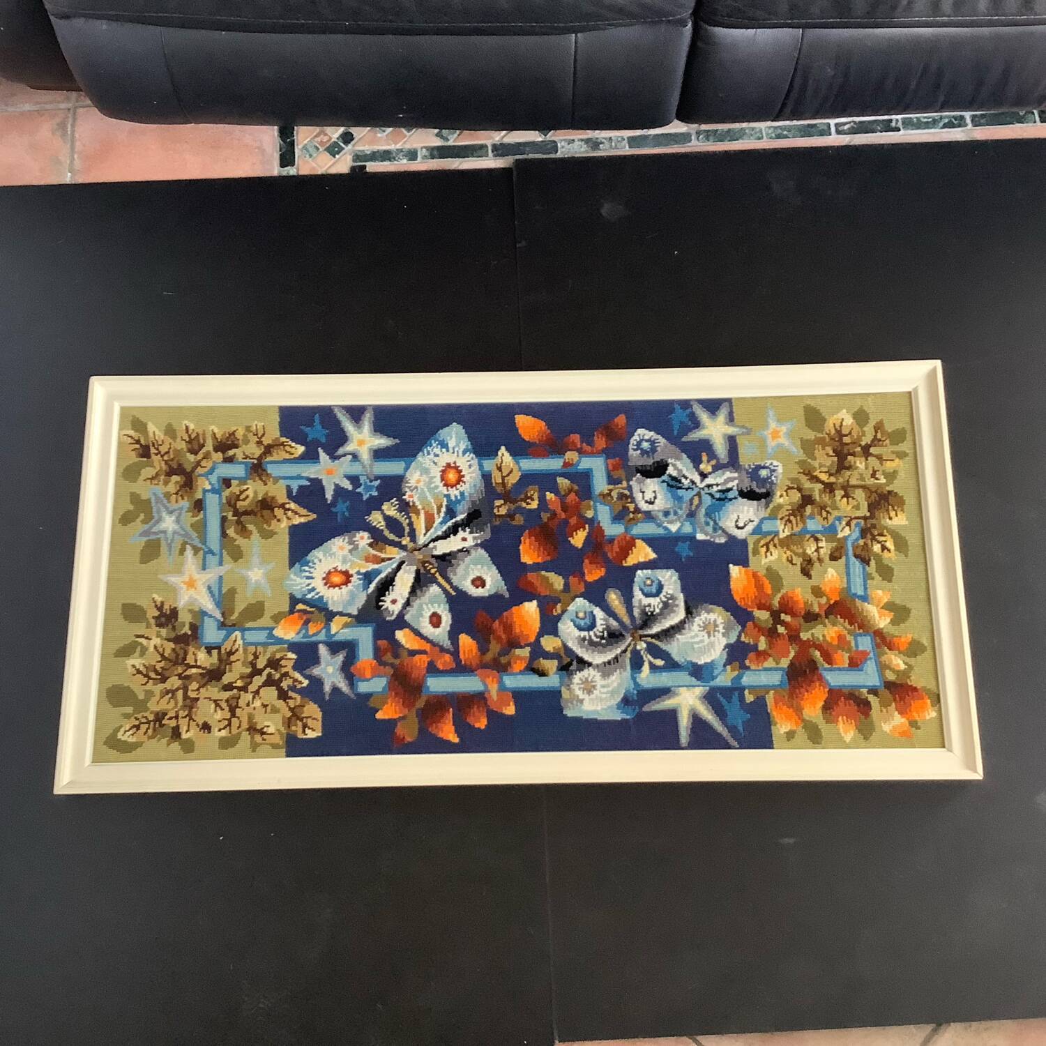 Tapestry Stars Butterflies 60's Dlg J. Lurcat Picard Le Doux France