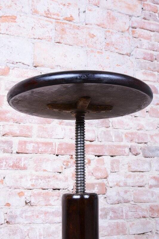 Art Deco Piano Stool in Beech and Iron, Czech, 1940s