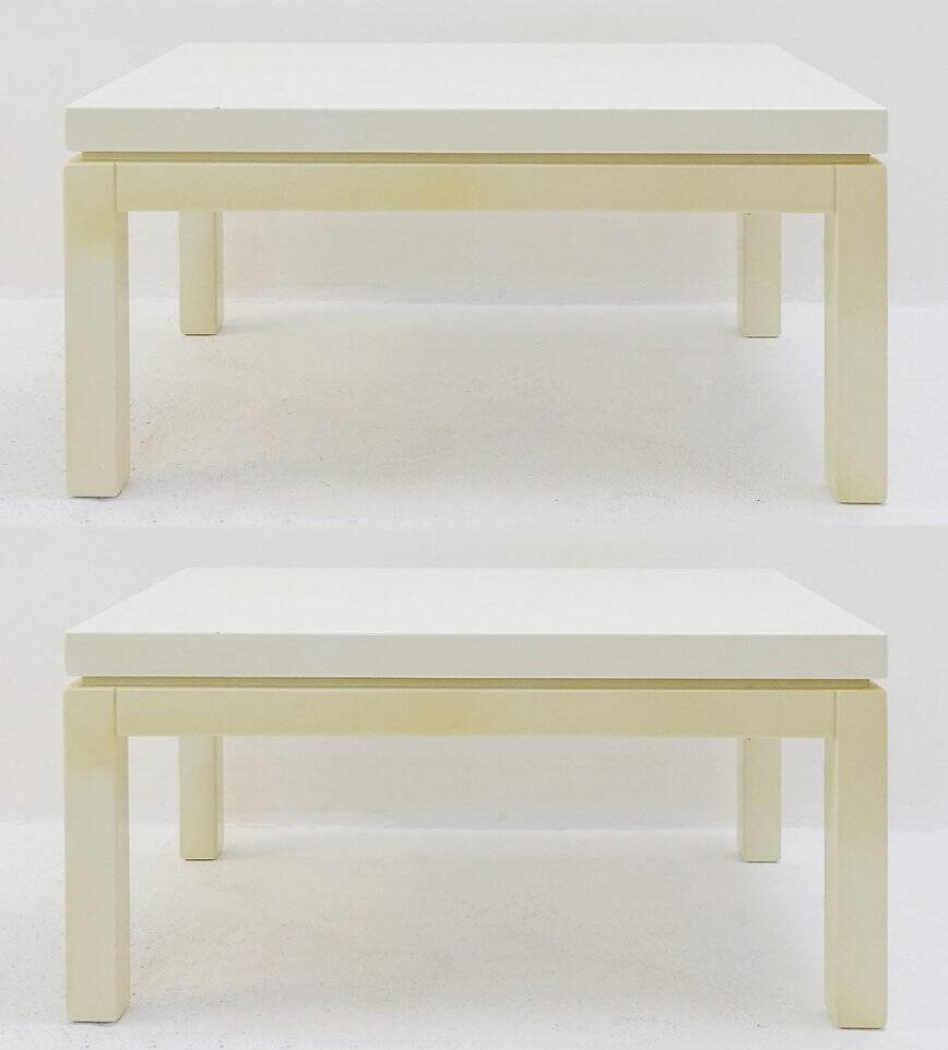 Pair of Cream White Lacquered end/side tables - 1980s