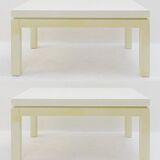 Pair of Cream White Lacquered end/side tables - 1980s