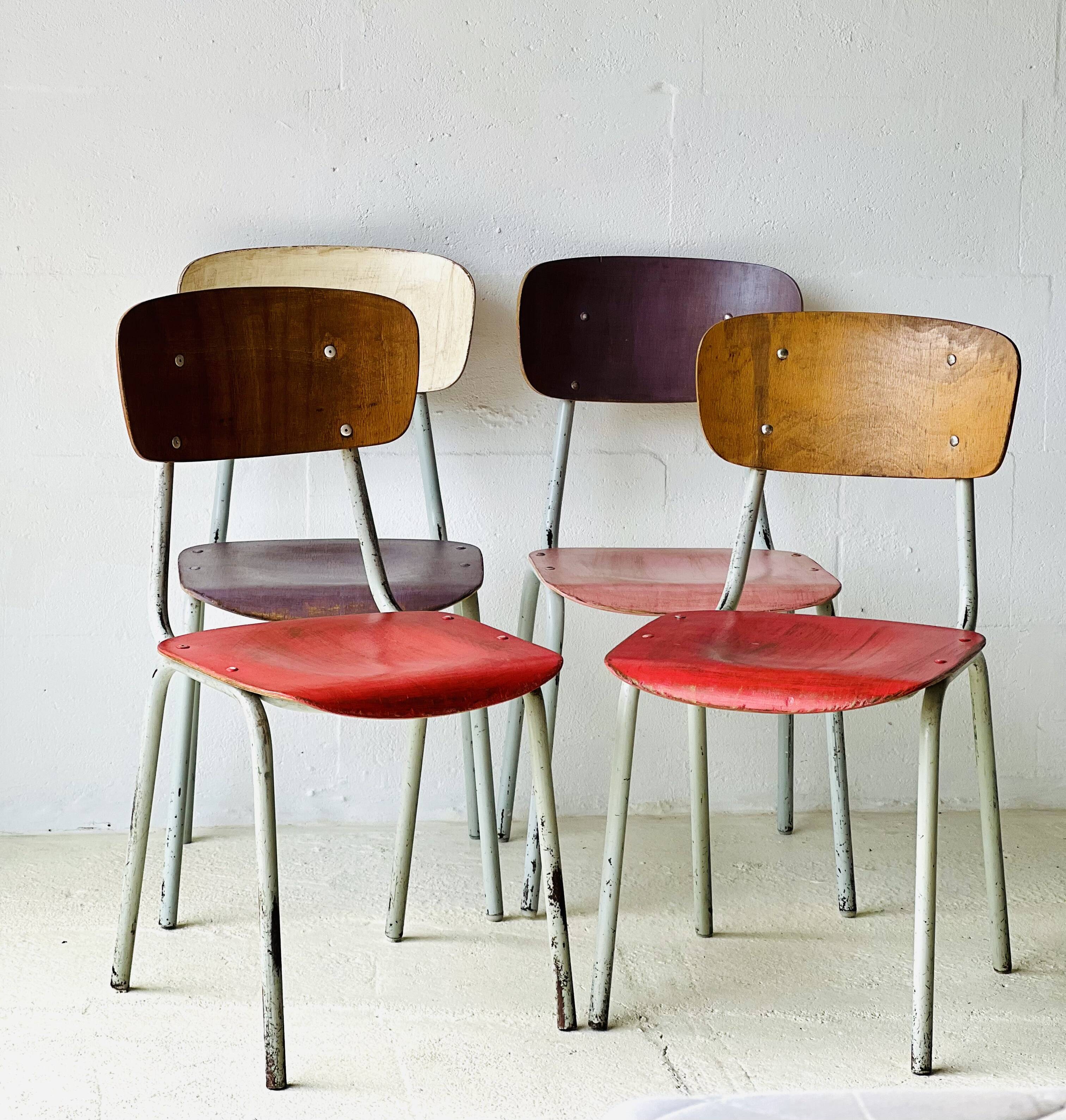 Chaises d'école Bistro, lot de 4