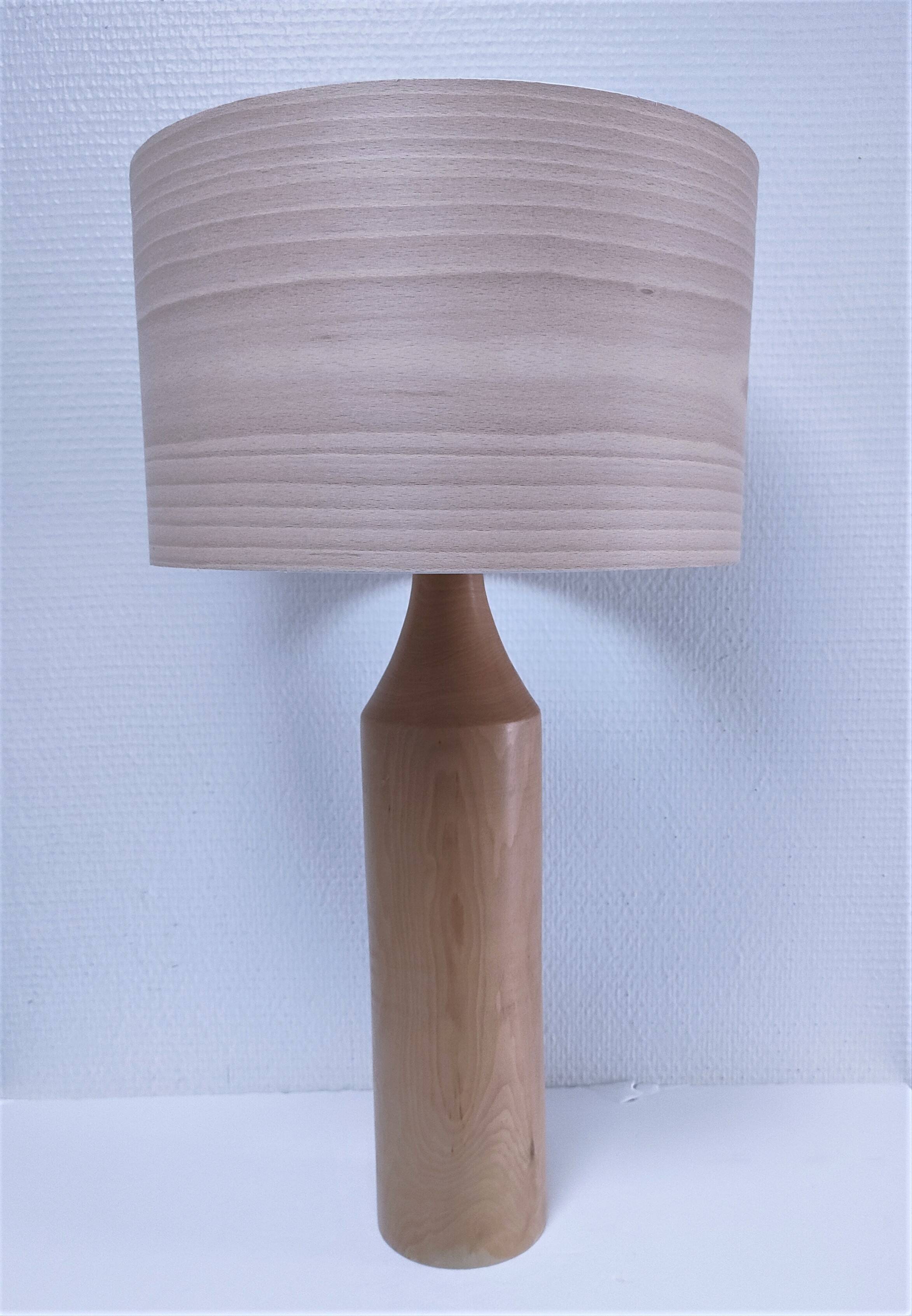 Two designer solid wood "pencil" lamp bases