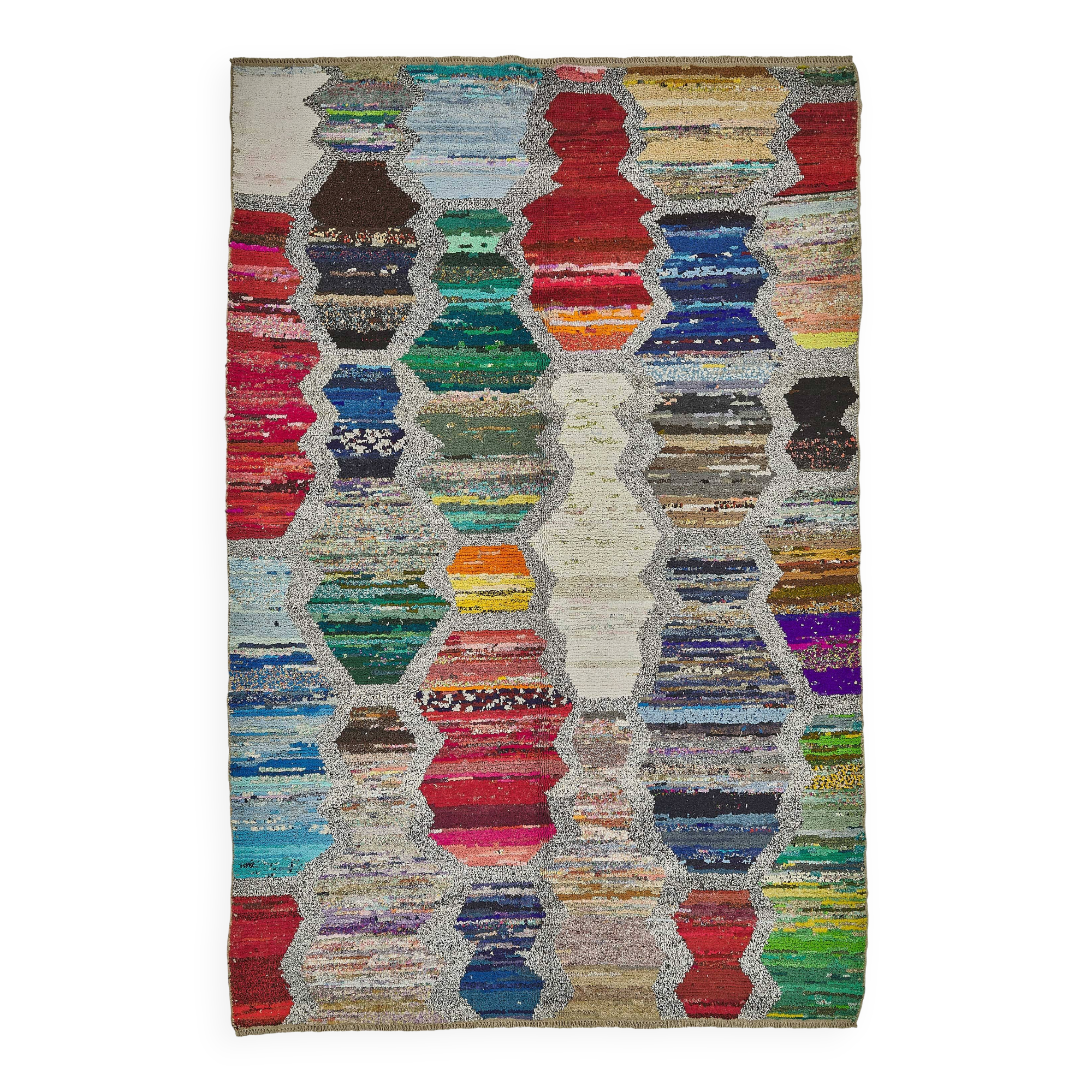 Handwoven Turkish Recycled Boho Rug 198 cm x 318 cm