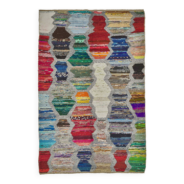 Handwoven Turkish Recycled Boho Rug 198 cm x 318 cm