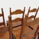 Set of 6 vintage brutalist chairs in oak wood from the 60s