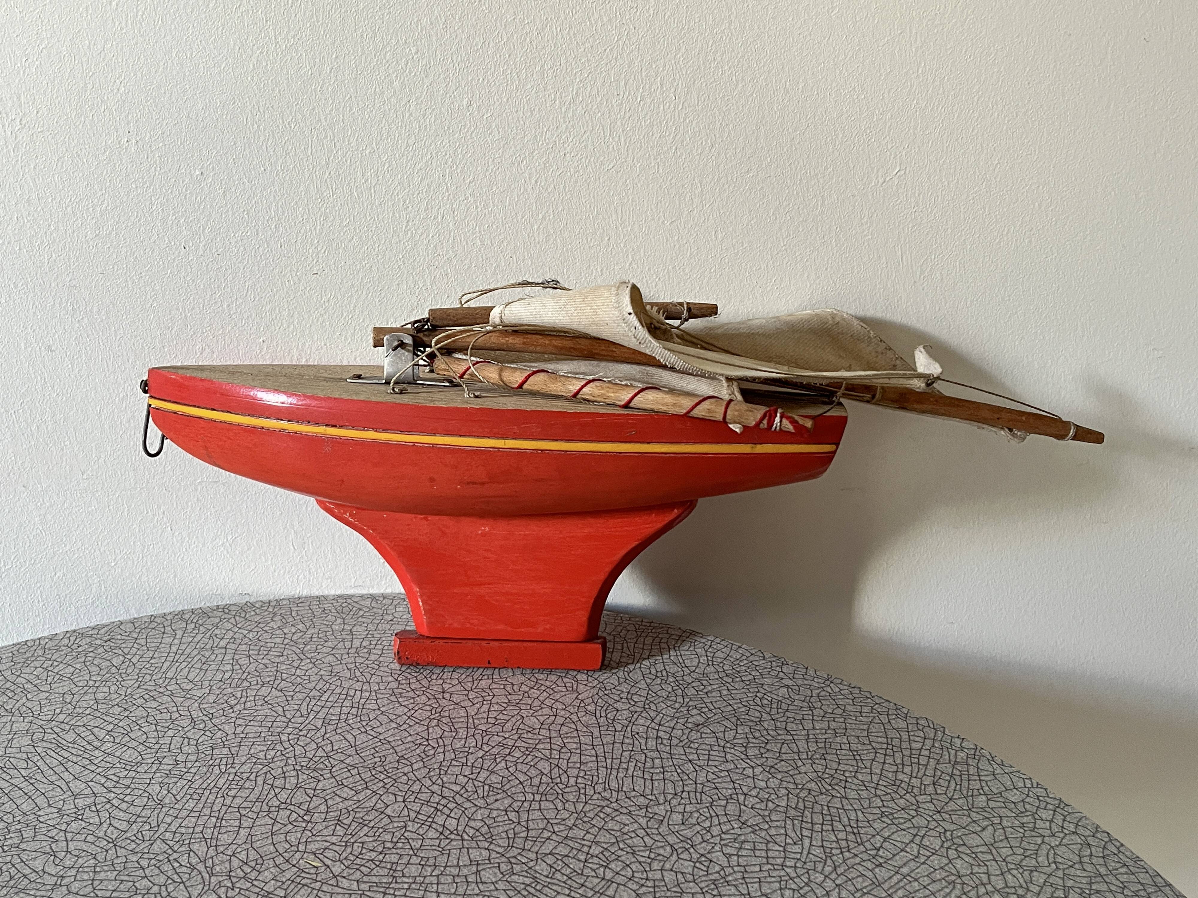 Tirot 400 French-made pond sailboat, vintage toy