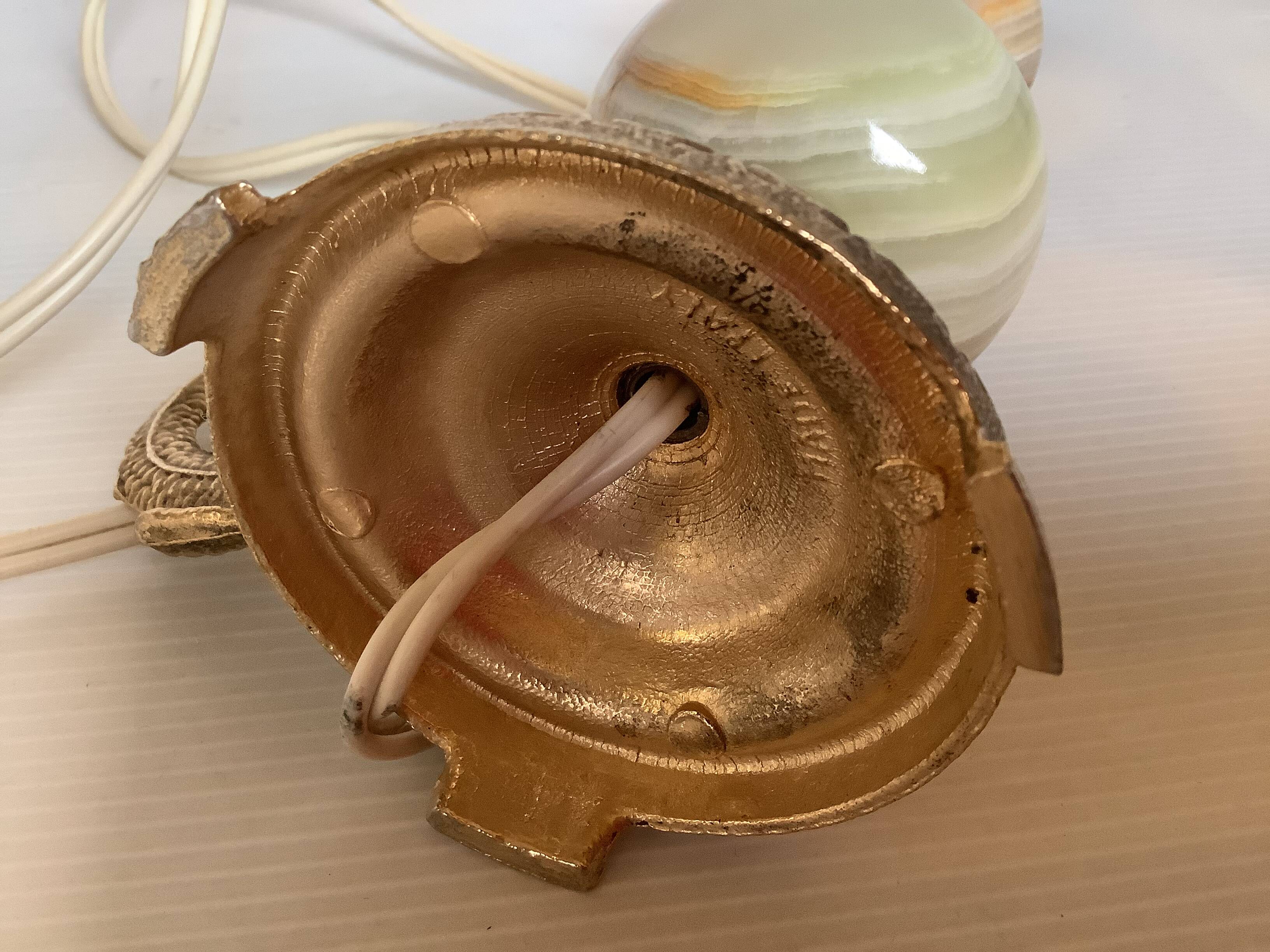 Onyx brass fish lamp Italy