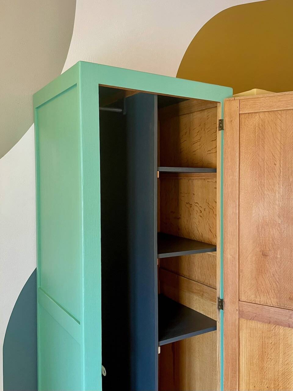 Turquoise boarding school wardrobe
