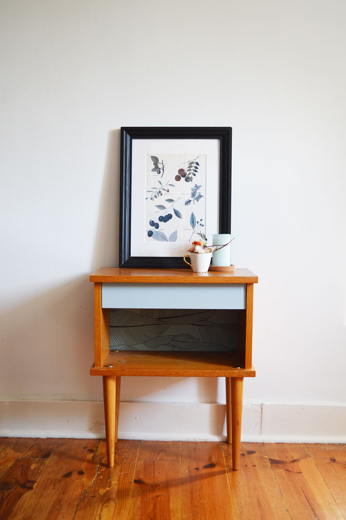 60s-old bedside wood - blue