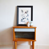 60s-old bedside wood - blue