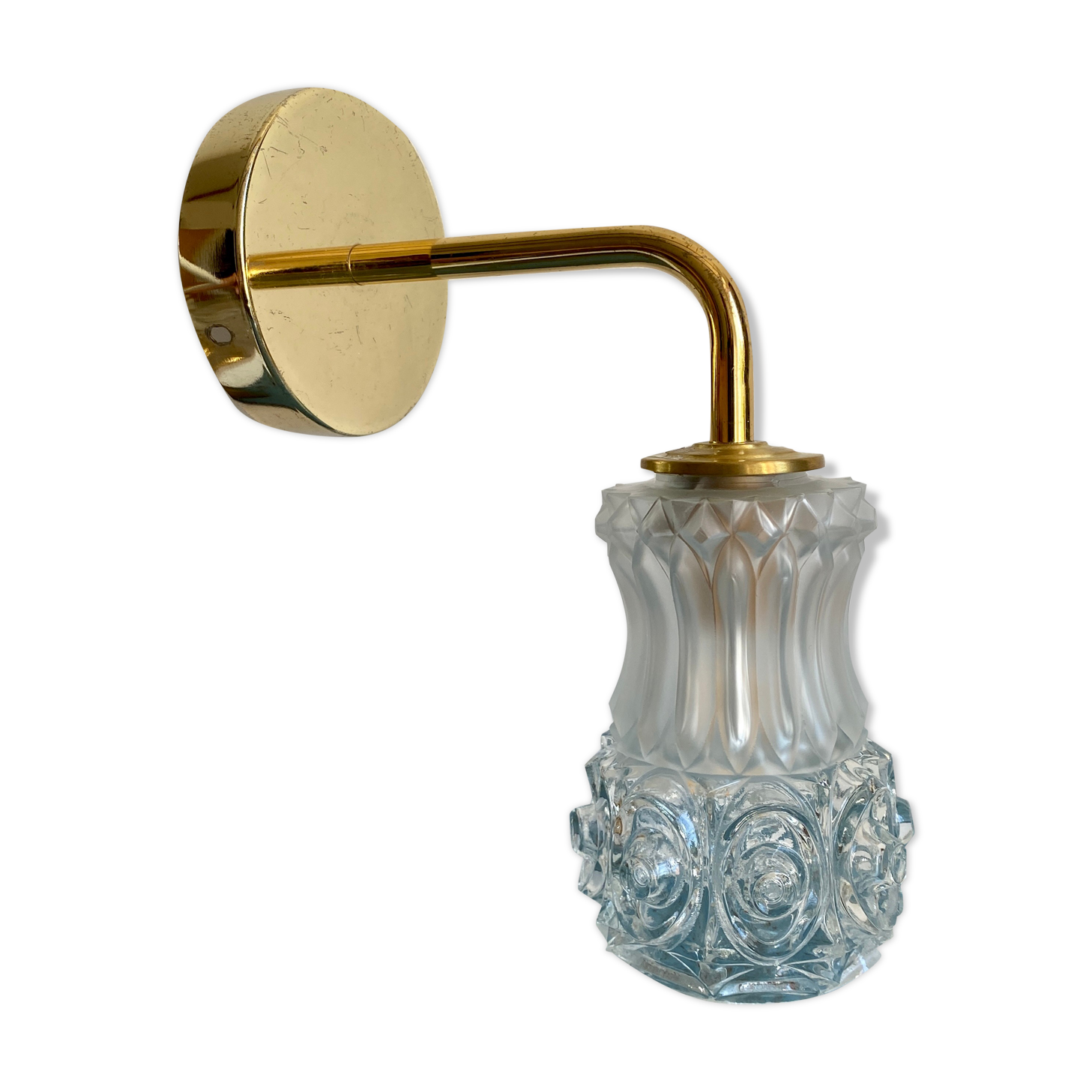 Vintage tulip wall lamp in molded glass