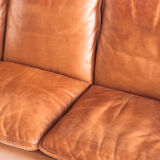 Vintage leather sofa. Belgium, 1970s