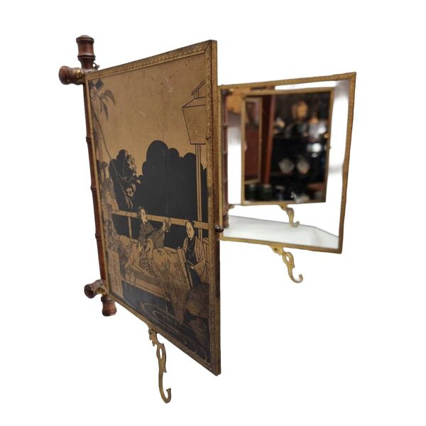 Miroir triptyque ancien de style japonais