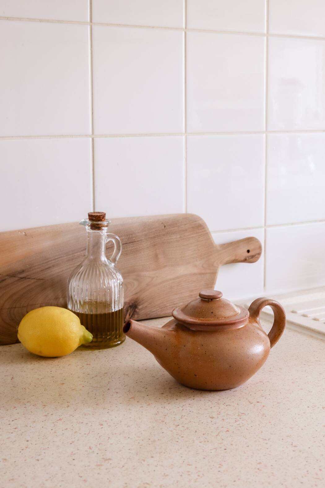 Théière Artisanale en Grès Moucheté