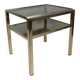 Vintage side table in brass and smoked glass, De Knudt, Belgium, 1970