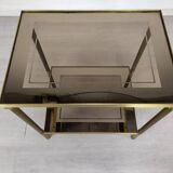 Golden brass sofa end