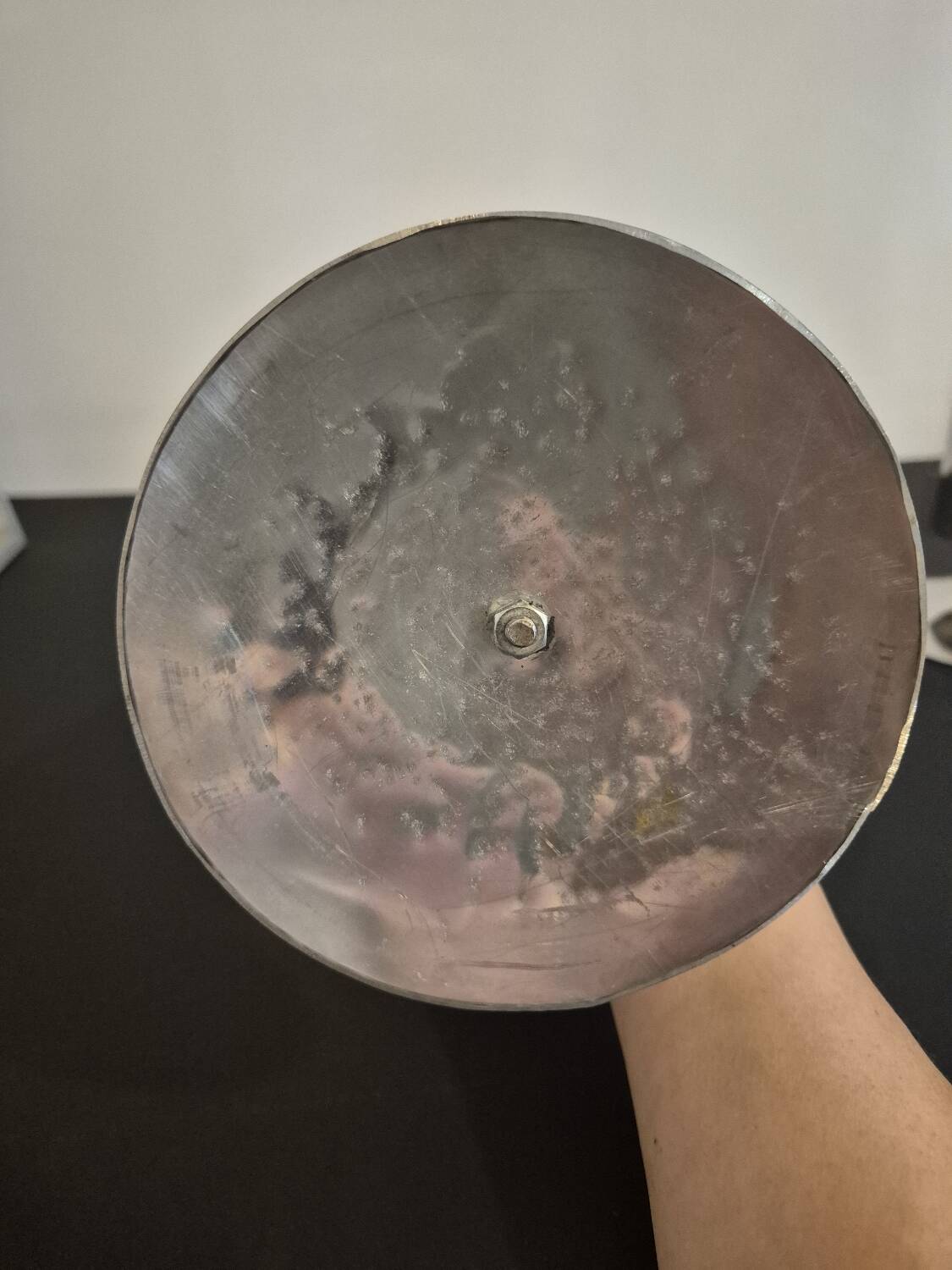 70s chrome metal vases