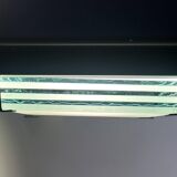 Pair of vintage post modernist wall lights, glass and sandblasted glass, France 1980