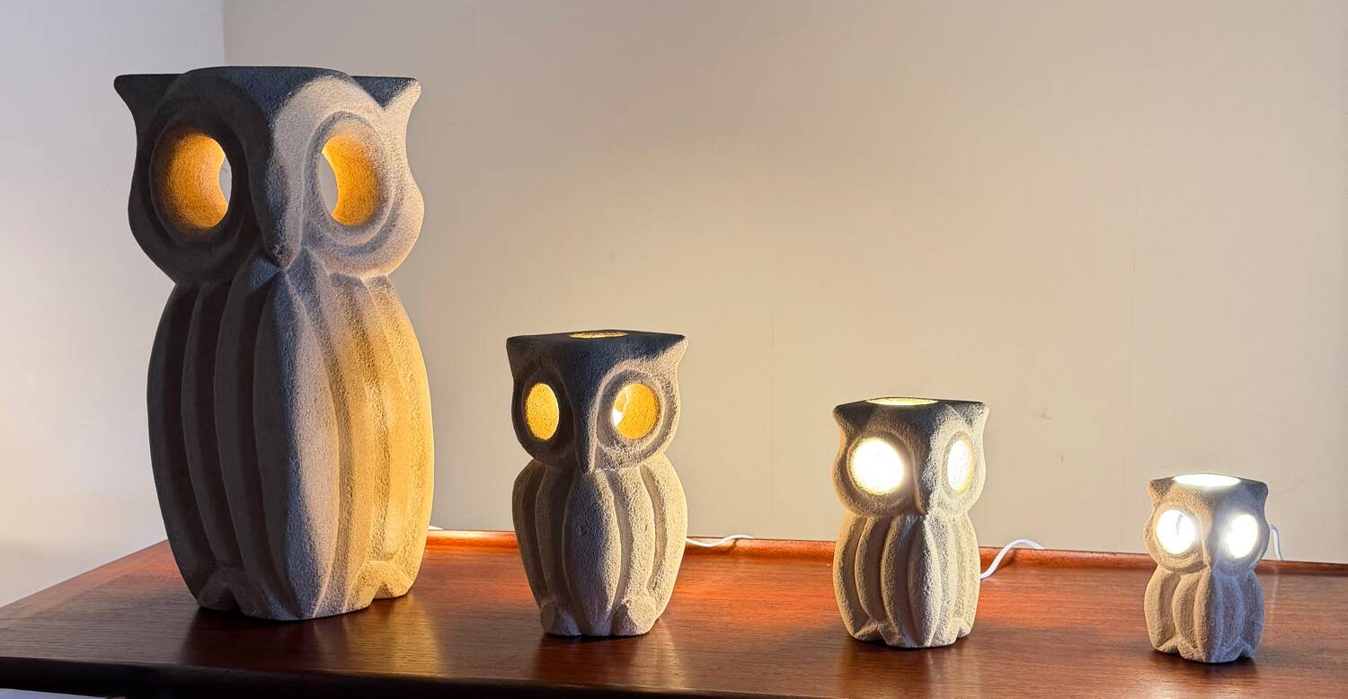 Ensemble de lampes à poser « Hibou » – attribué à Albert Tormos – Pier