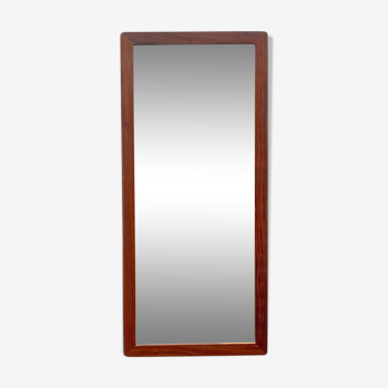 Vintage rectangular teak wall mirror 79x36cm