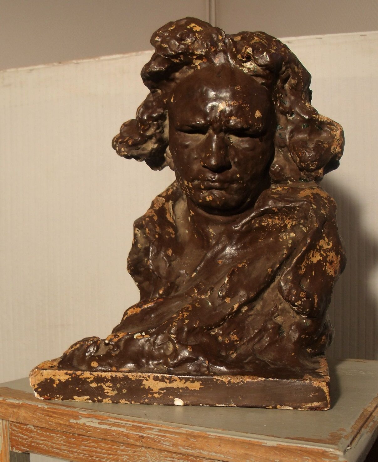 Beethoven's head in platter