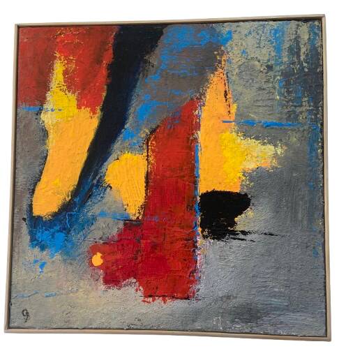 Abstract acrylic painting on canvas