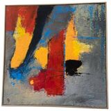 Abstract acrylic painting on canvas