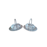 Salerons, Sel Poivre En Verre Au Manganese Support Métal Argenté