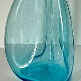Vase en verre bullé turquoise
