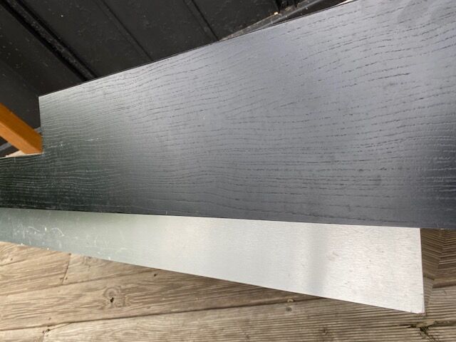 Table basse frêne et alu brossé design 1970