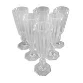 Service of 6 baccarat crystal flutes balustre leg flat odds 1840