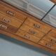 Antique British oak haberdashery cabinet, 1930s