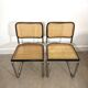 Pair of Marcel Breuer B32 Cesca chairs made in Italy.