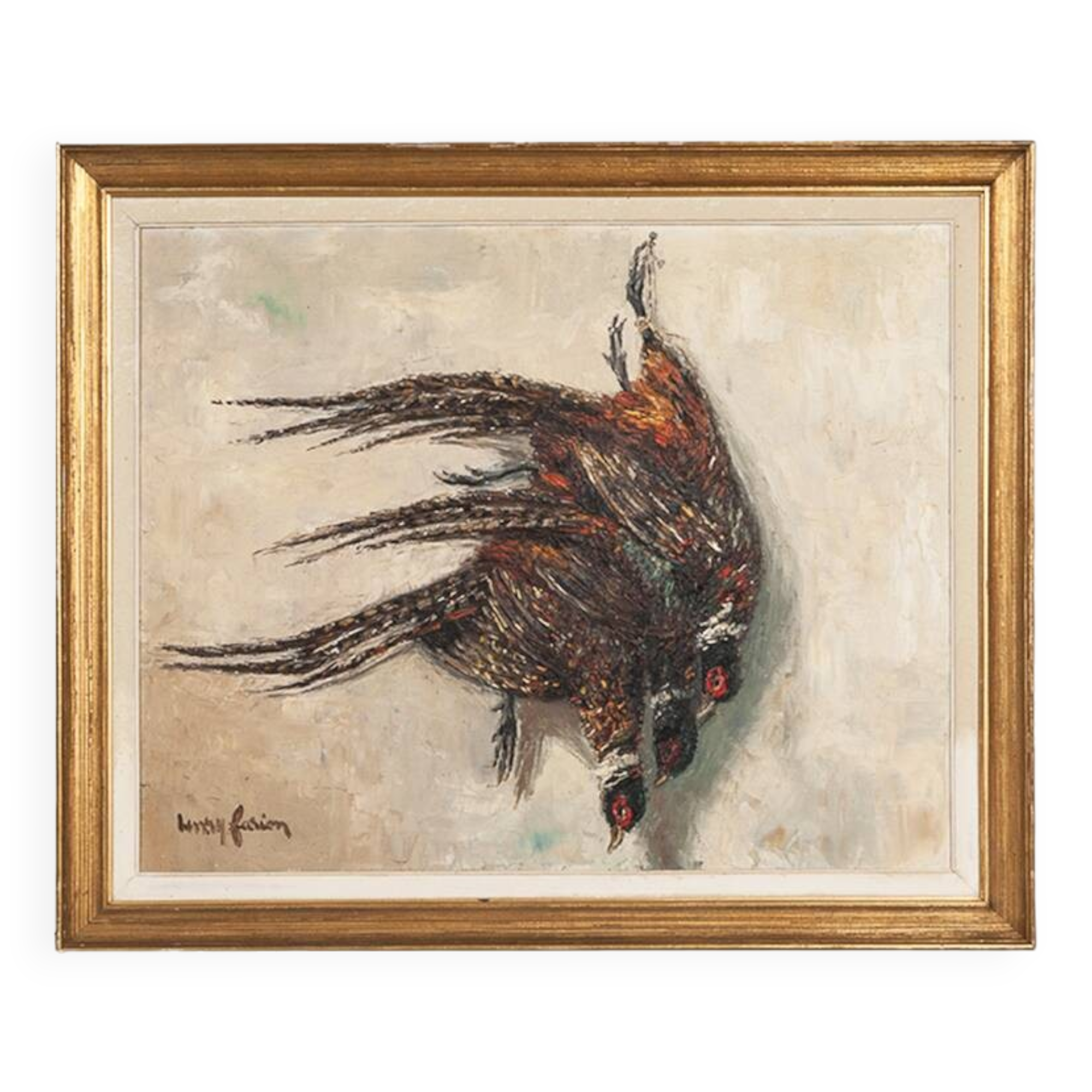 Mid Century Still Life Game Piece Oil Painting by Henry Farion