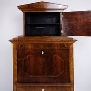 Secretary - Hand polished birch & intarsia - 2 drawers - 1840s
