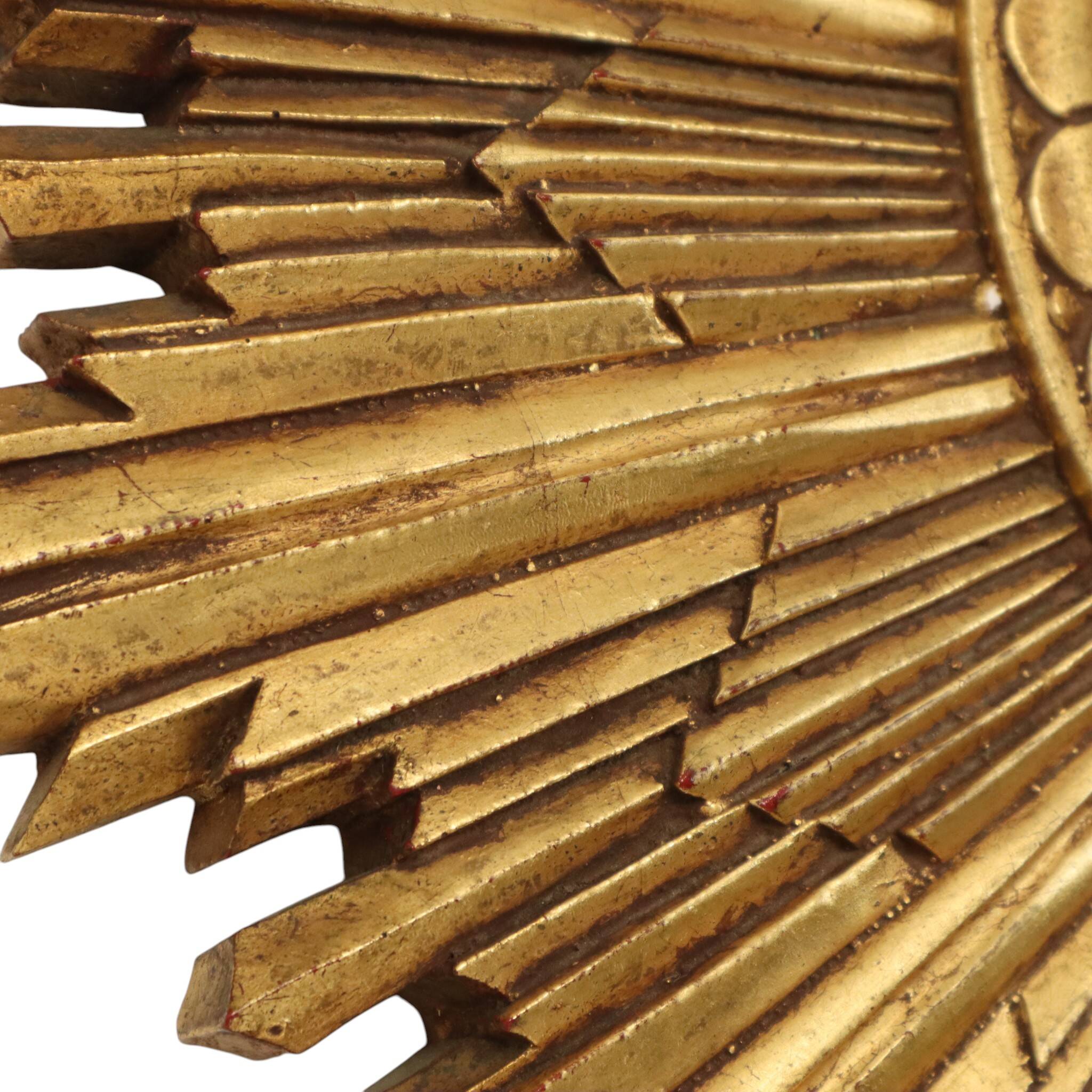 Gold Leaf Sunburst Mirror (Resin, 56cm)