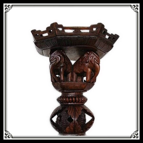 Sellette en bois sculpté - Dynastie Qing du XIXe siècle - Meuble d'art