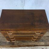 Commode chiffonnier semainier vintage 1950/1960 - rétro - 4 tiroirs - pieds compas - chêne