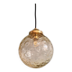 Amber bubble glass vintage pendant, 1970s