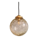 Amber bubble glass vintage pendant, 1970s
