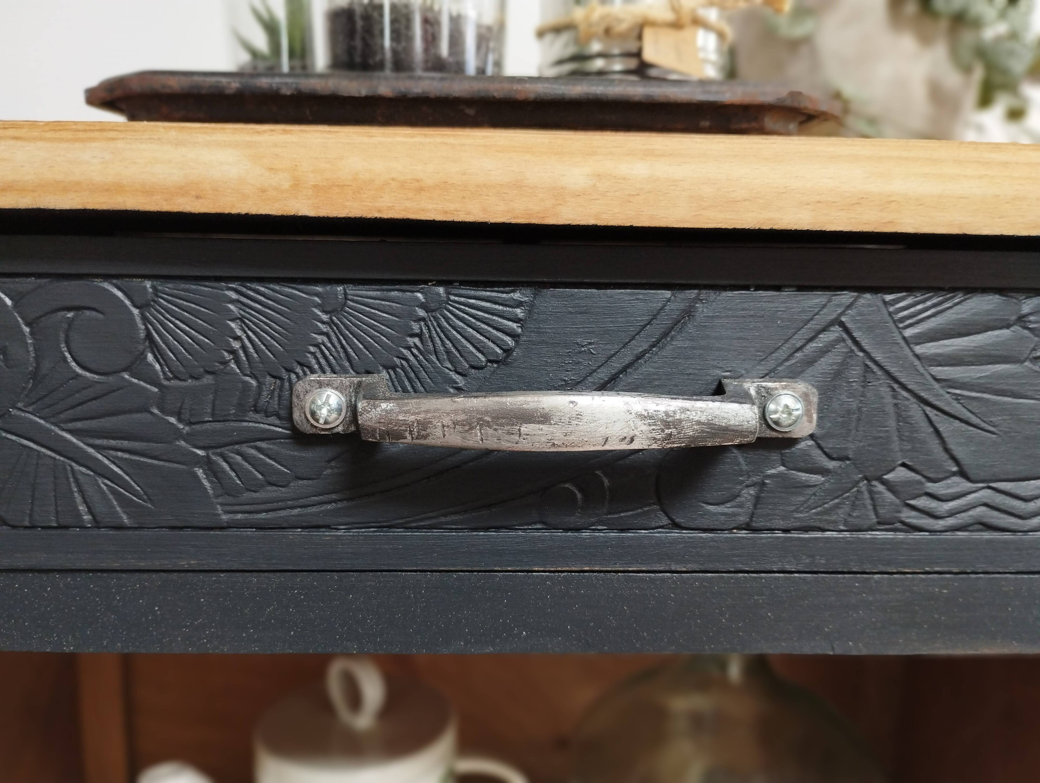 Small Vintage Buffet-Confiturier Black