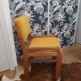 Chair in elm and fabric, 50