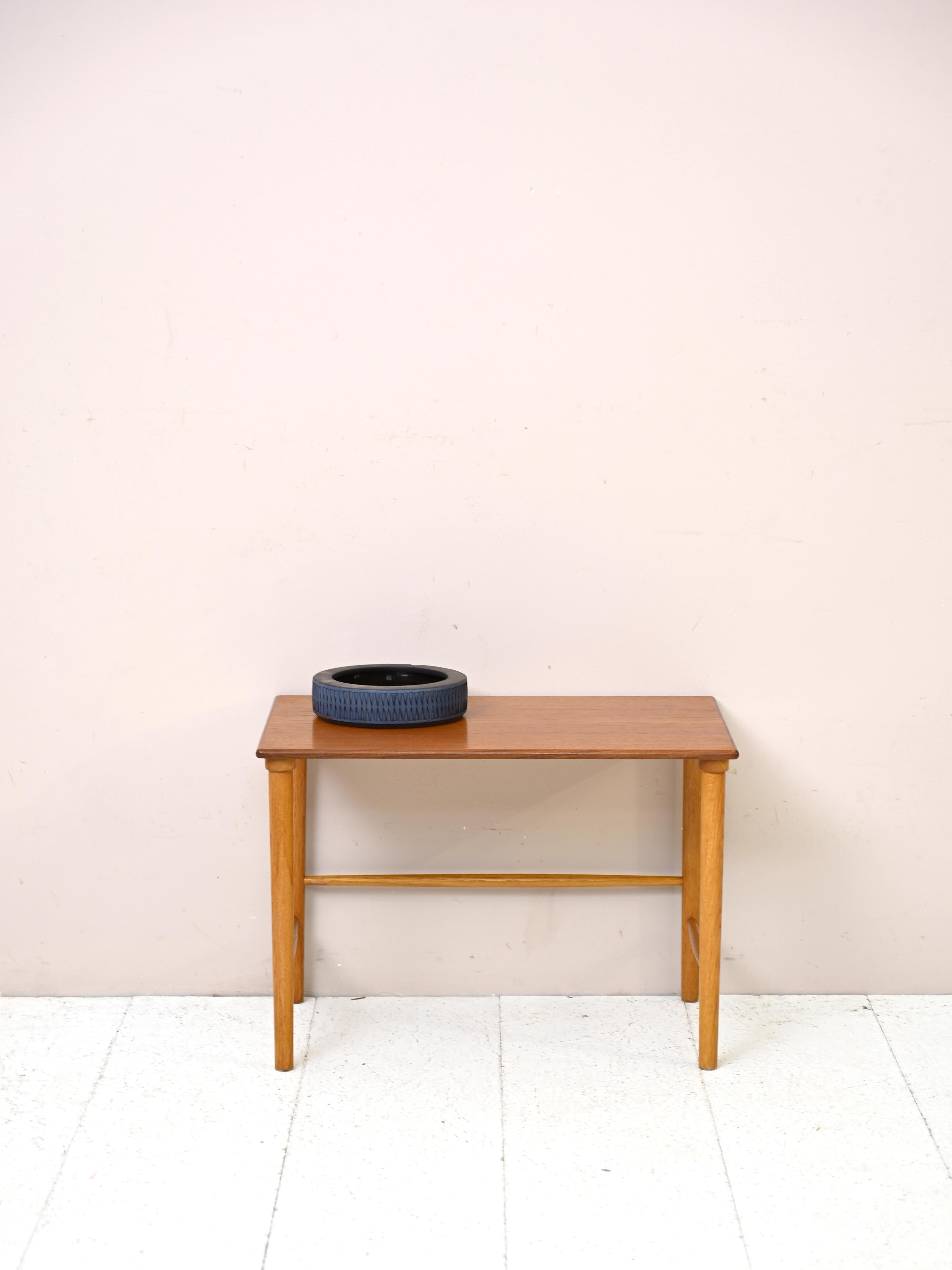 Swedish teak sofa side table