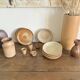 Vintage french stoneware ceramics set – mineral earth