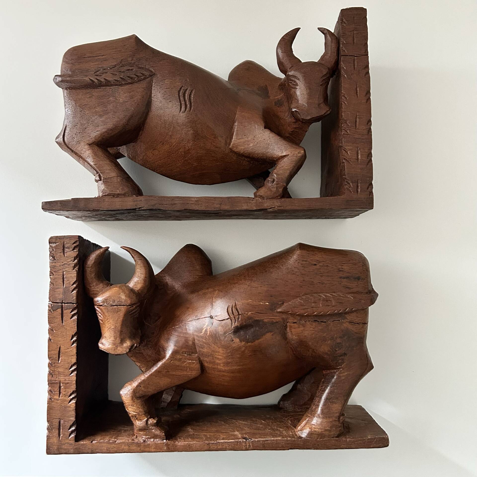Pair of Scandinavian teak bookends