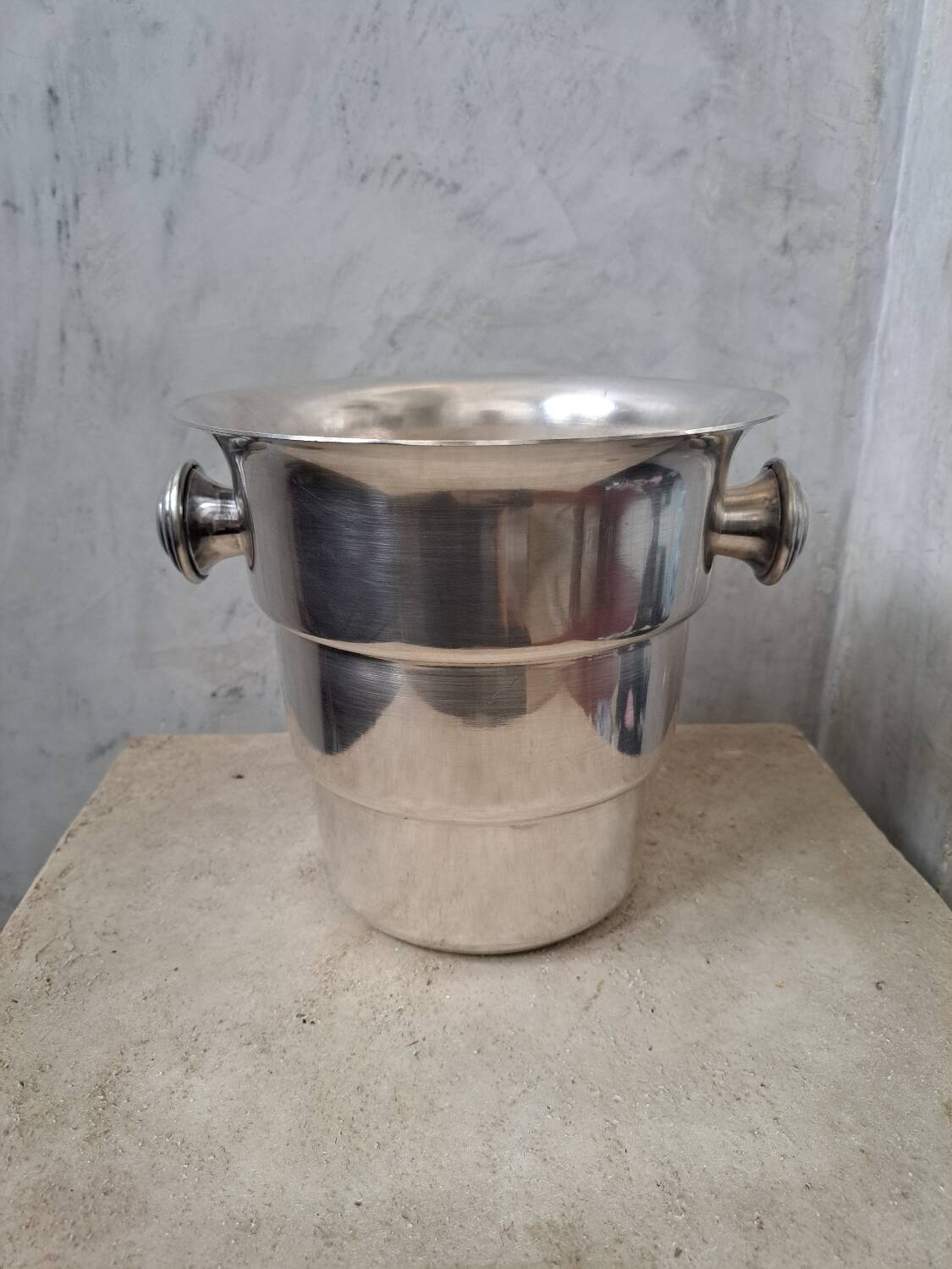 Antique silver metal champagne bucket