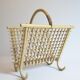Bamboo and rattan magazine rack from the 70s