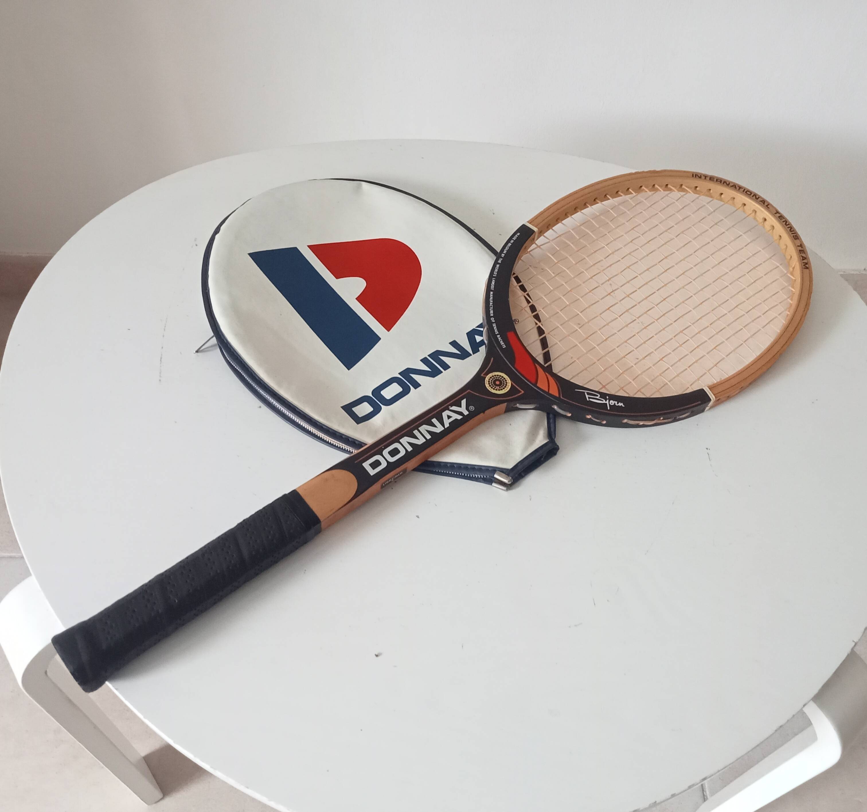 Vintage wooden tennis racket Bjorn Borg