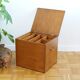 Large wooden box with brass handles
