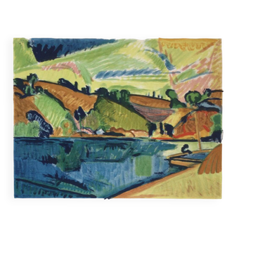 Pont-Aven. Lithograph by Pierre GUASTALLA 1891-1968